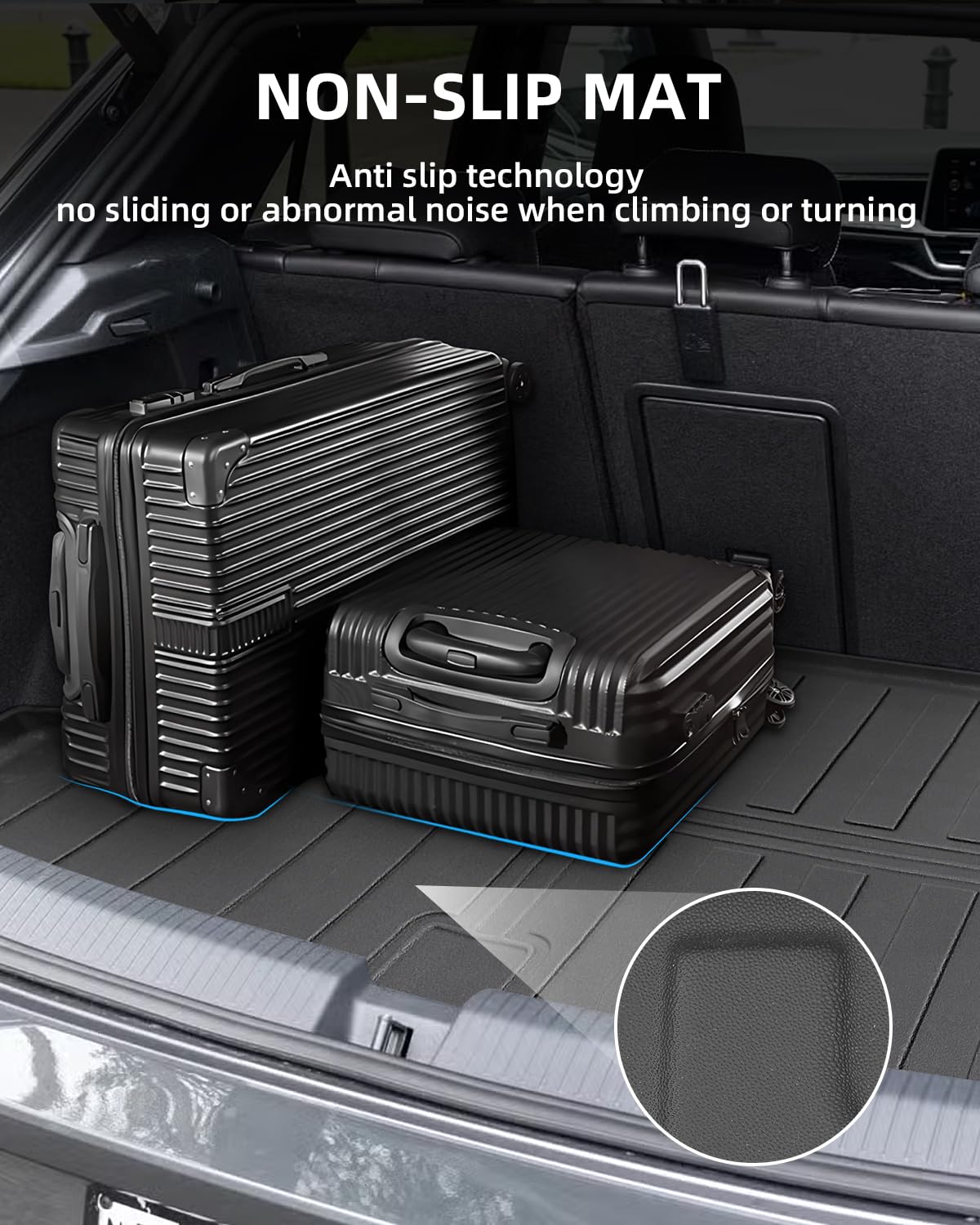 Tappetini per Bagagliaio Superiore per VW T-ROC 2018-2024 2025, T-ROC Tappetino Baule Originale TPE Tappeti Bagagliaio Posteriore con Bordo Alto, Accessori Impermeabili