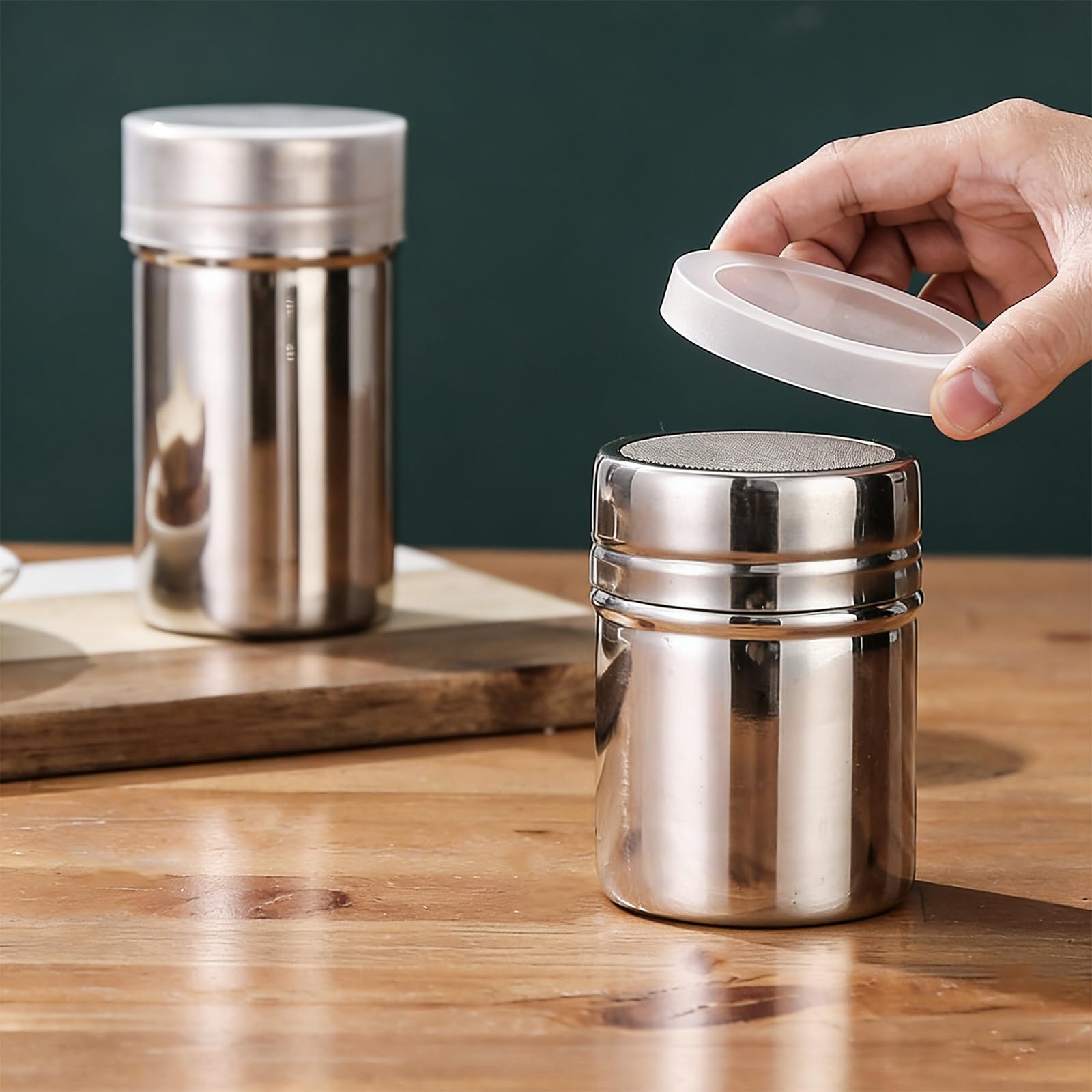 2 Stuks Roestvrij Staal Chocolade Shaker Duster Baggerschepen Sprinkler Poedersuiker Cacaomeel Koffie Mesh Zeef A