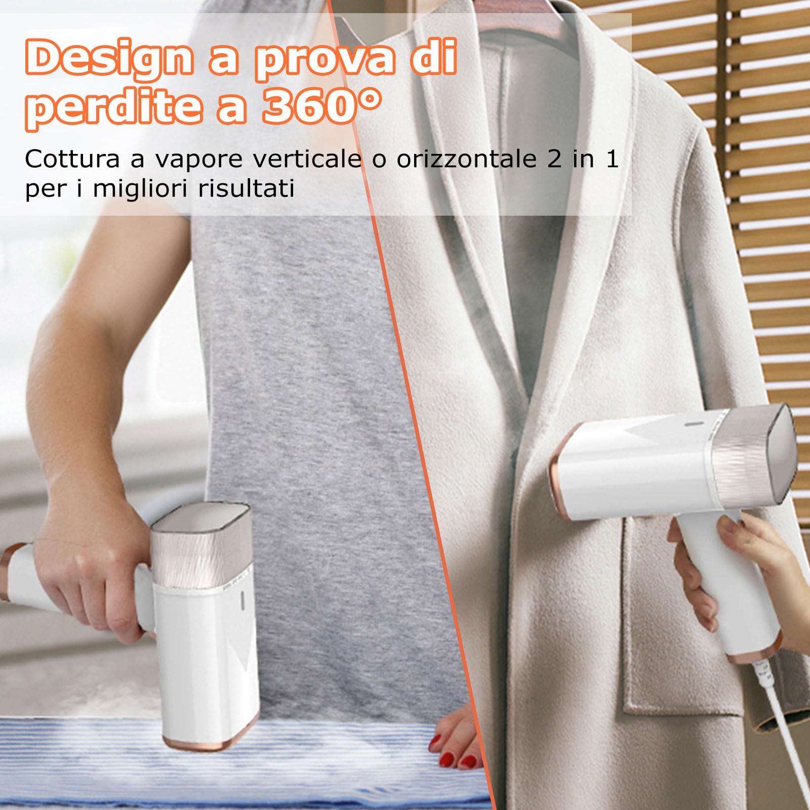 Ferro Da Stiro Verticale 1000W - Vaporizzatore Portatile Per Casa E Viaggi, Serbatoio 150ml - Foto 9