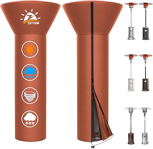 Zettum Fundas para calentador de patio, 600D para exteriores con cremallera, resistente al agua, cubierta de calor de propano para East Oak, Hampton