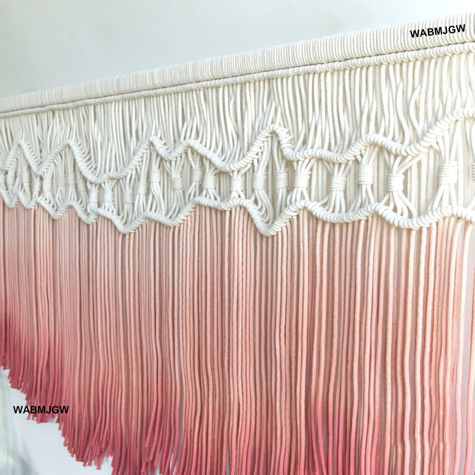 Handgemachte Makramee Wandbehang Tapisserie Großer böhmischer Treibholz-Dekor, 100% Baumwolle Seilgefärbte Makramee-Wandteppiche Home Kunst Hintergrund Wanddekoration,Pink-142 x 80 cm