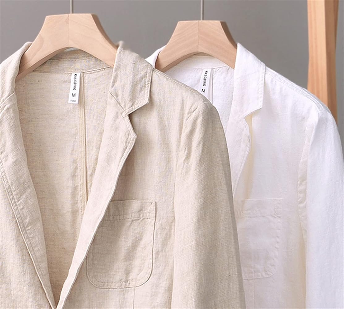 BESTORI Men's Linen Blazer Lightweight Suit Jackets Two