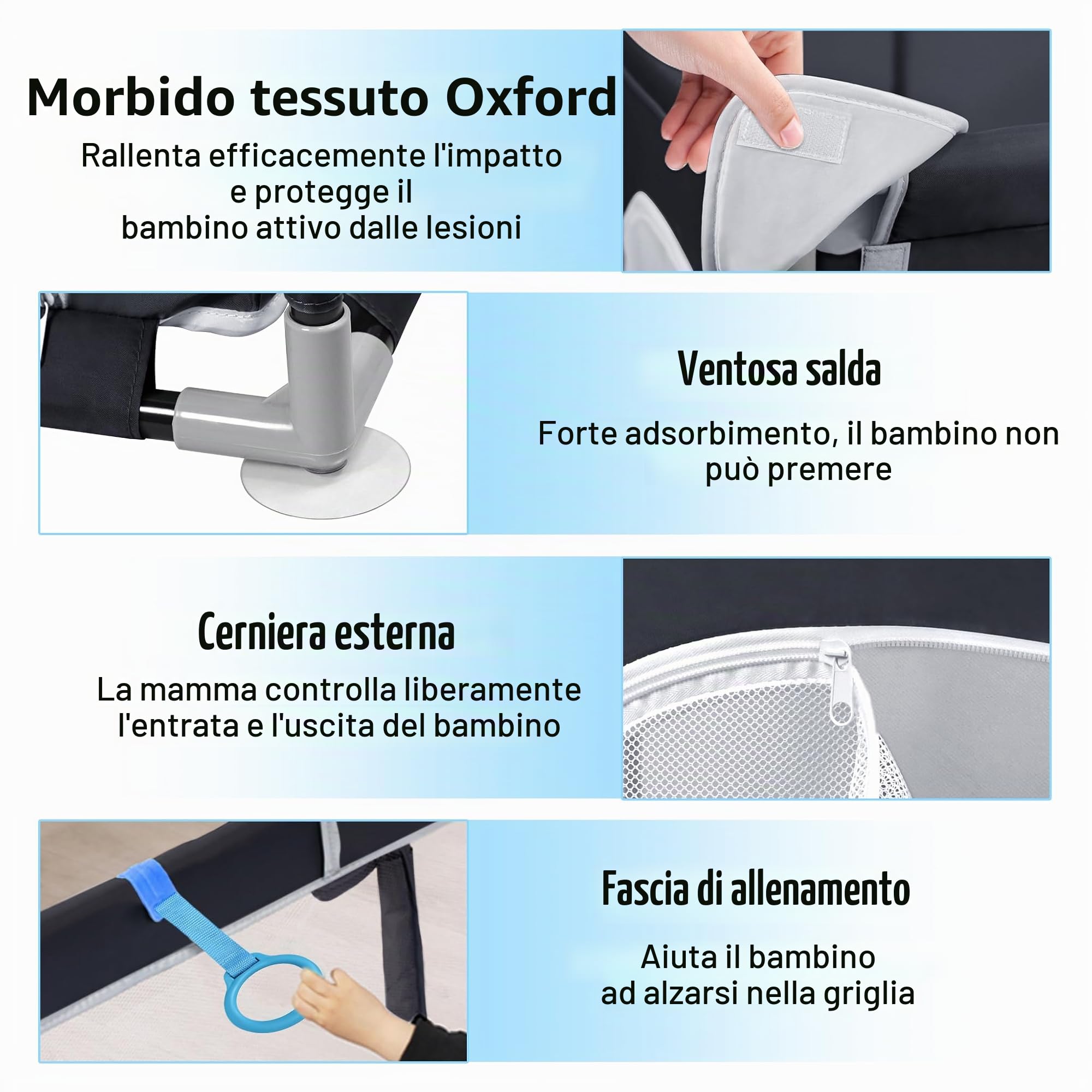 UISEBRT Box con base antiscivolo e rete traspirante e 50 palline, stabile griglia di intercettazione per bambini, colore nero, 127 x 127 cm