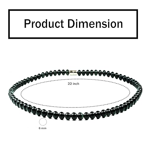 Miniatura 10 de Auras by Osiris  Handmade Black Obsidian Crystal Necklace - Genuine Natural Gemstone Beaded Necklace Healing, Protection, Grounding Talisman Mala -