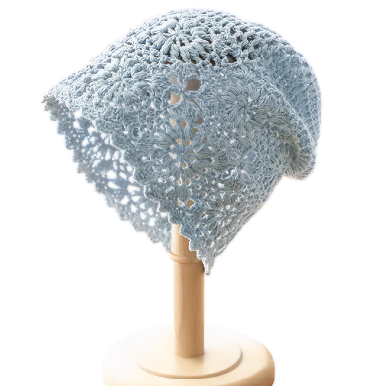 Handmade Crochet Slouchy Beanie Soft Comfortable Knit Hat with Floral Texture Vintage Artistic Skull Cap for Women