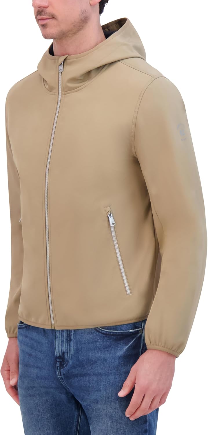 Kenneth Cole Men's Hooded Soft Shell With Coil Zip Detail - Image 3