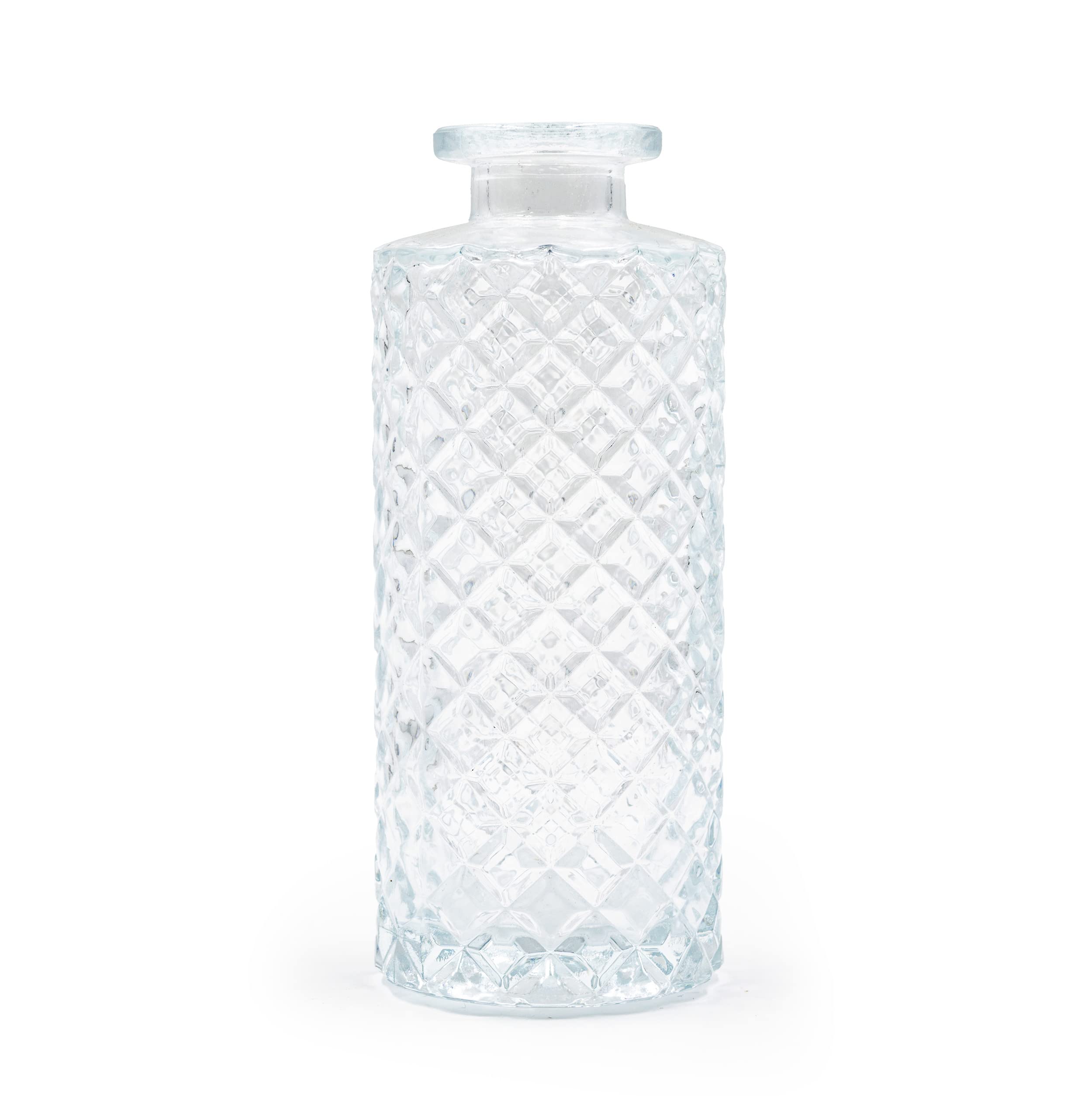 Blümelhuber Jarrón pequeño de cristal decorativo para boda, moderno, primavera – conjunto de flores secas (blanco)