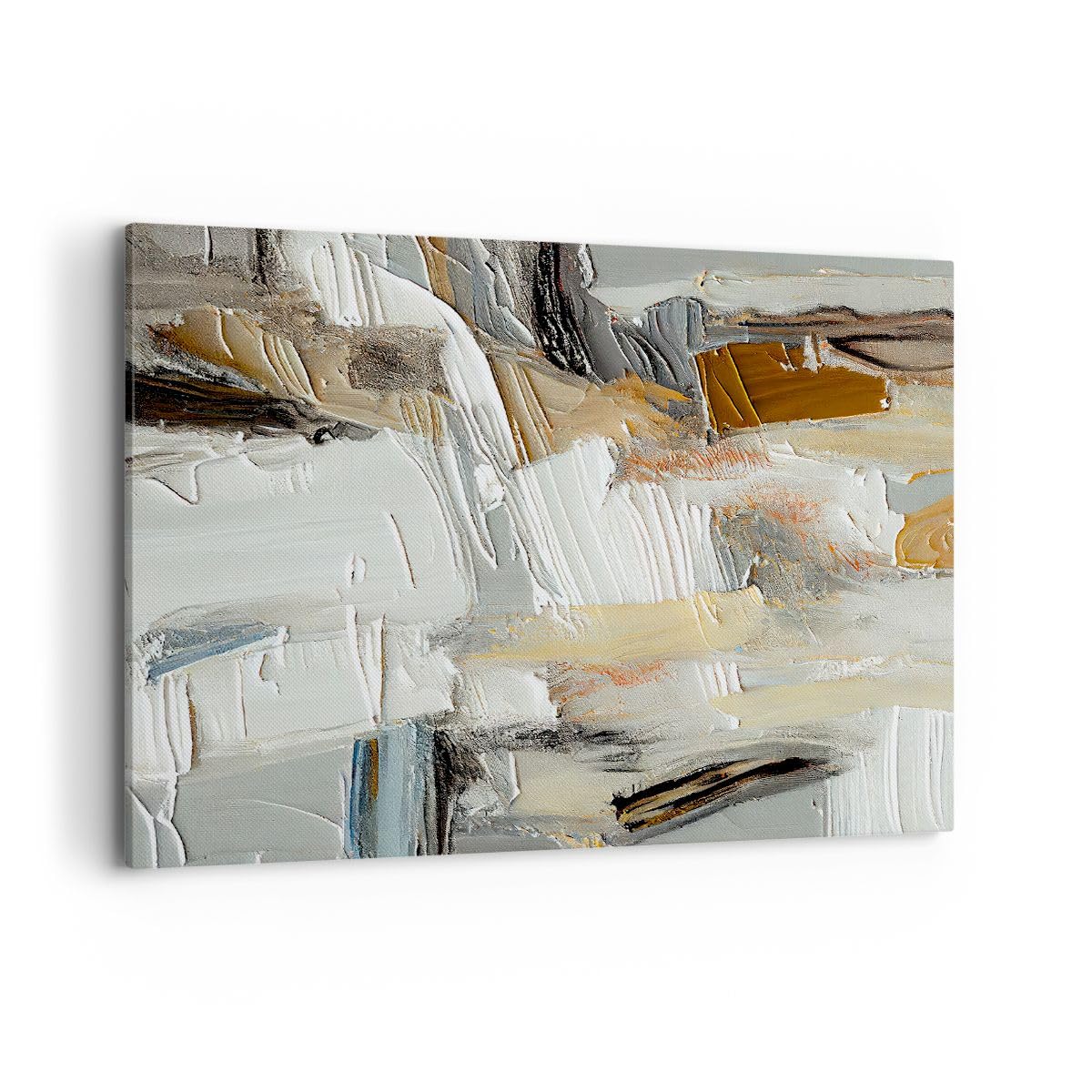 Grand Tableau Sur Toile Moderne Ville Immeubles Abstraits Pastel – 120x80 Cm – Impression HD Prête à Accrocher – Décoration Murale Salon Chambre Cuisine