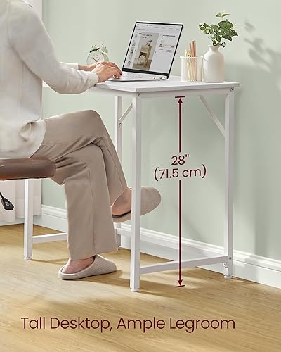 Miniatura 3 de VASAGLE Pequeña estación de trabajo de estudio de oficina en casa, mesa de ordenador portátil de PC de estilo industrial, marco de acero, negro