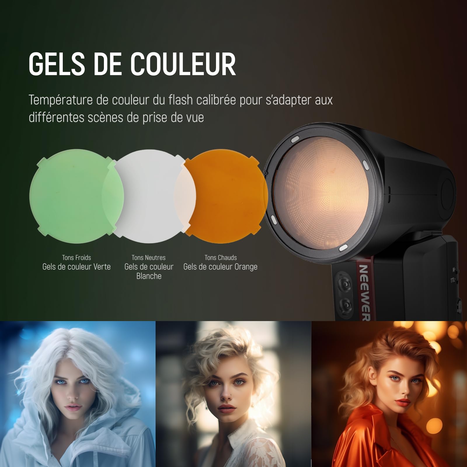NEEWER CRM2 Kit d'Accessoire Magnétique pour Flash Tête Ronde Z1-C/N/S,Z2-C/N/S/F,Z2Pro-C/N/S/F Compatible avec Godox V1 Speedlites avec 14pcs Adaptateur Diffuseur Modificateur Contrôle de Speedlight