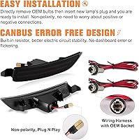 Vista 4 de Gempro Luces LED de posición laterales para parachoques delantero ámbar para Mazda MX-5 Miata ND Reflectores 2016-2023, lente ahumada, 2