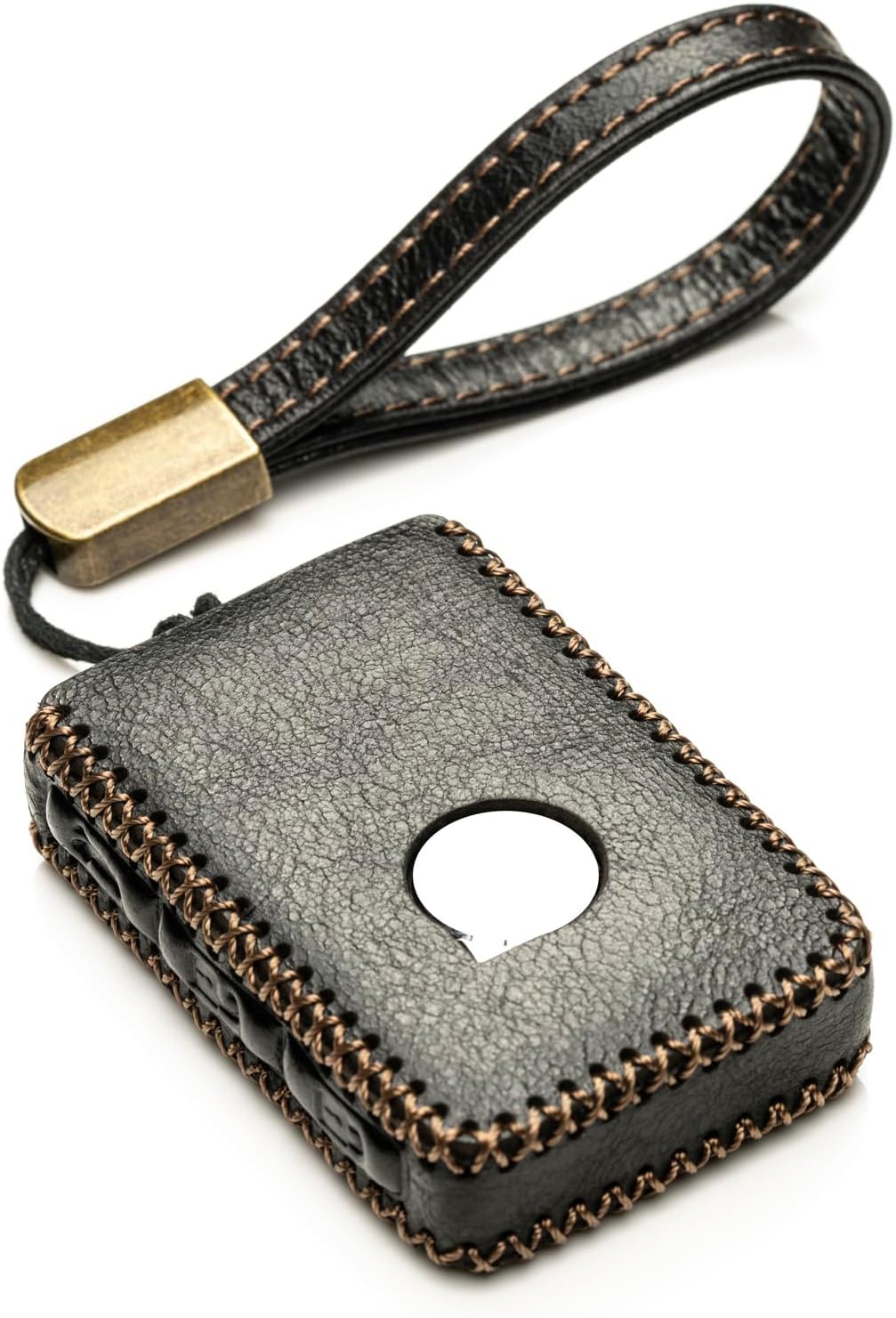 Vitodeco Funda de cuero genuino para llavero compatible con Volvo XC40, XC60, XC90, S90, S60, V60, V90 2019-2024 (4 botones, negro), Negro -