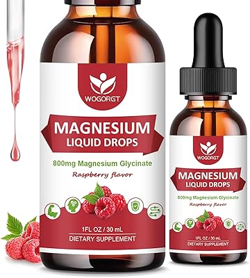 2 Pack Magnesium Glycinate Liquid Drops with Citrate & Taurate - High Absorption 1000mg Liquid Magnesium Complex with D3, GABA, L-theanine for Cognition, Muscle & Focus, Raspberry Flavor - 30mL