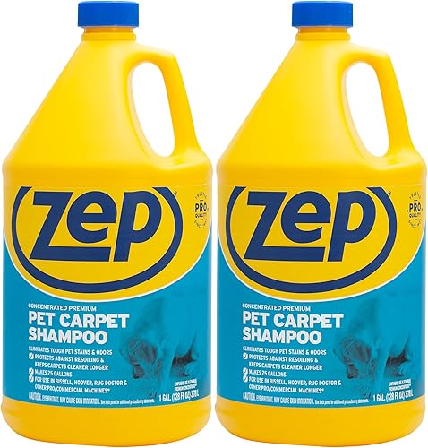 Zep ZUPPC128 - Champú prémium para alfombras para mascotas, 1 galón (caja de 2) - Fórmula profesional concentrada que elimina las manchas y olores
