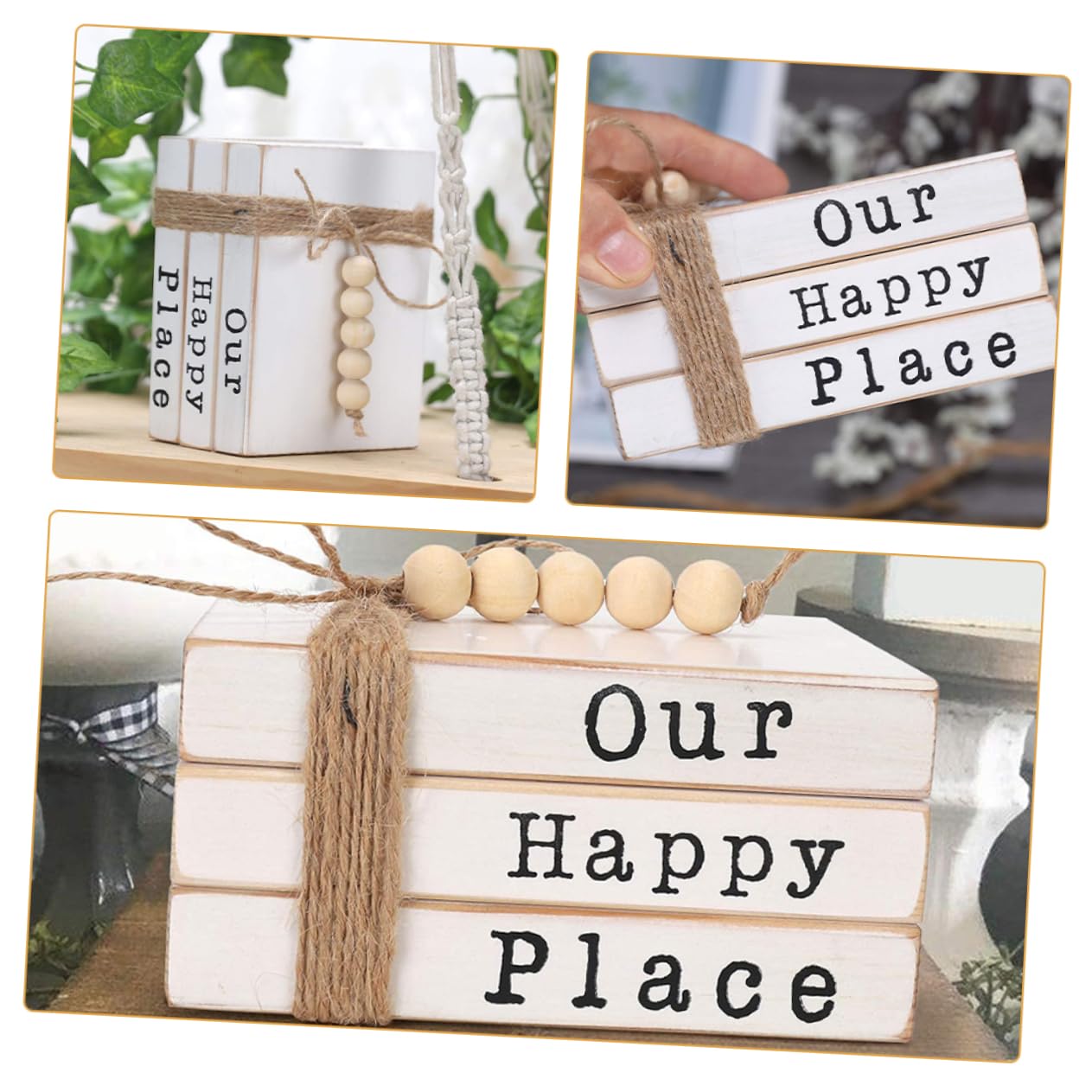 Hemoton Retro Style Fake Book Wood Decorative Book Model for Room Desk Bookshelf Decor