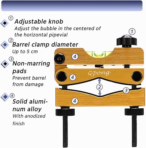 Miniatura 3 de Kit de nivelación de alcance Herramienta de nivelación magnética de nivel de alcance Sistema de nivelación de burbujas de alta precisión (abrazadera