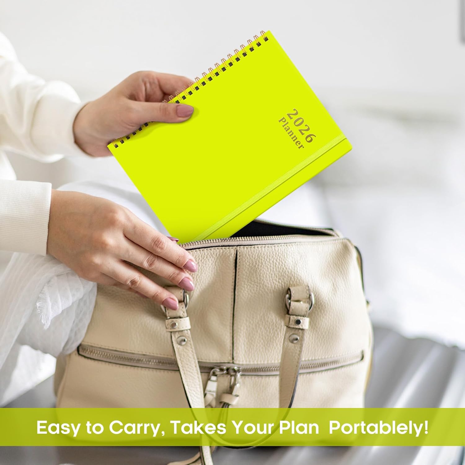 2026 Planner, Weekly and Monthly Calendar Planner, January 2026 - December 2026, Hardcover 2026 Calendar Book with Tabs For Women & Men, Inner Pocket, Spiral Bound, Perfect for Office Home School Supplies - A5 (6.3" x 8.5"), Lemon Yellow - Image 7