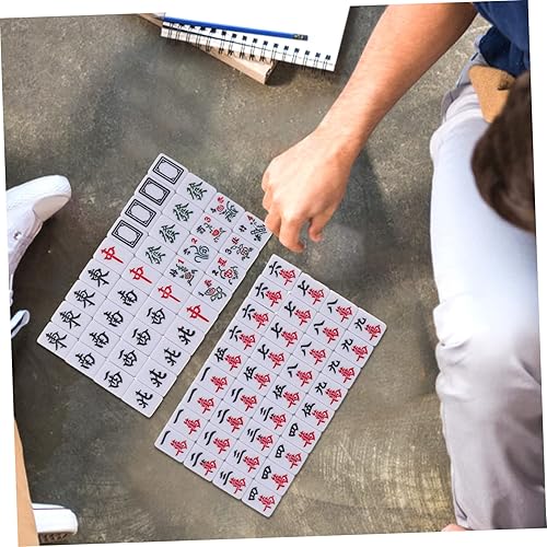 Miniatura 6 de Totority 1 Unidades Mini Mahjong Azulejos Kit Viaje Mahjong Portátil Juego de Mesa Chino Tradicional Mahjong Set para Fiesta en Casa