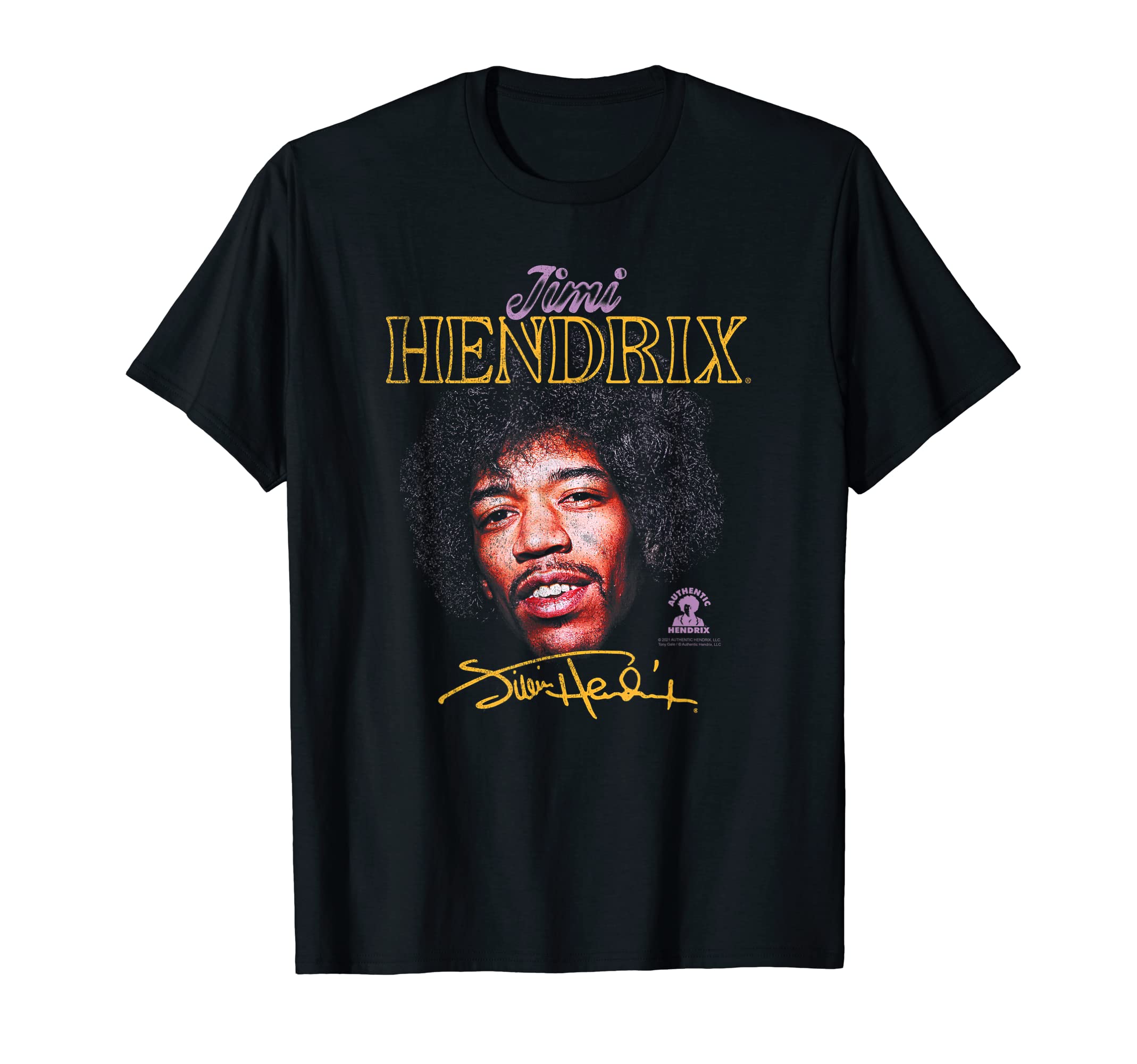 Jimi HendrixPortrait with Signature T-ShirtOEKO-TEX STANDARD 100