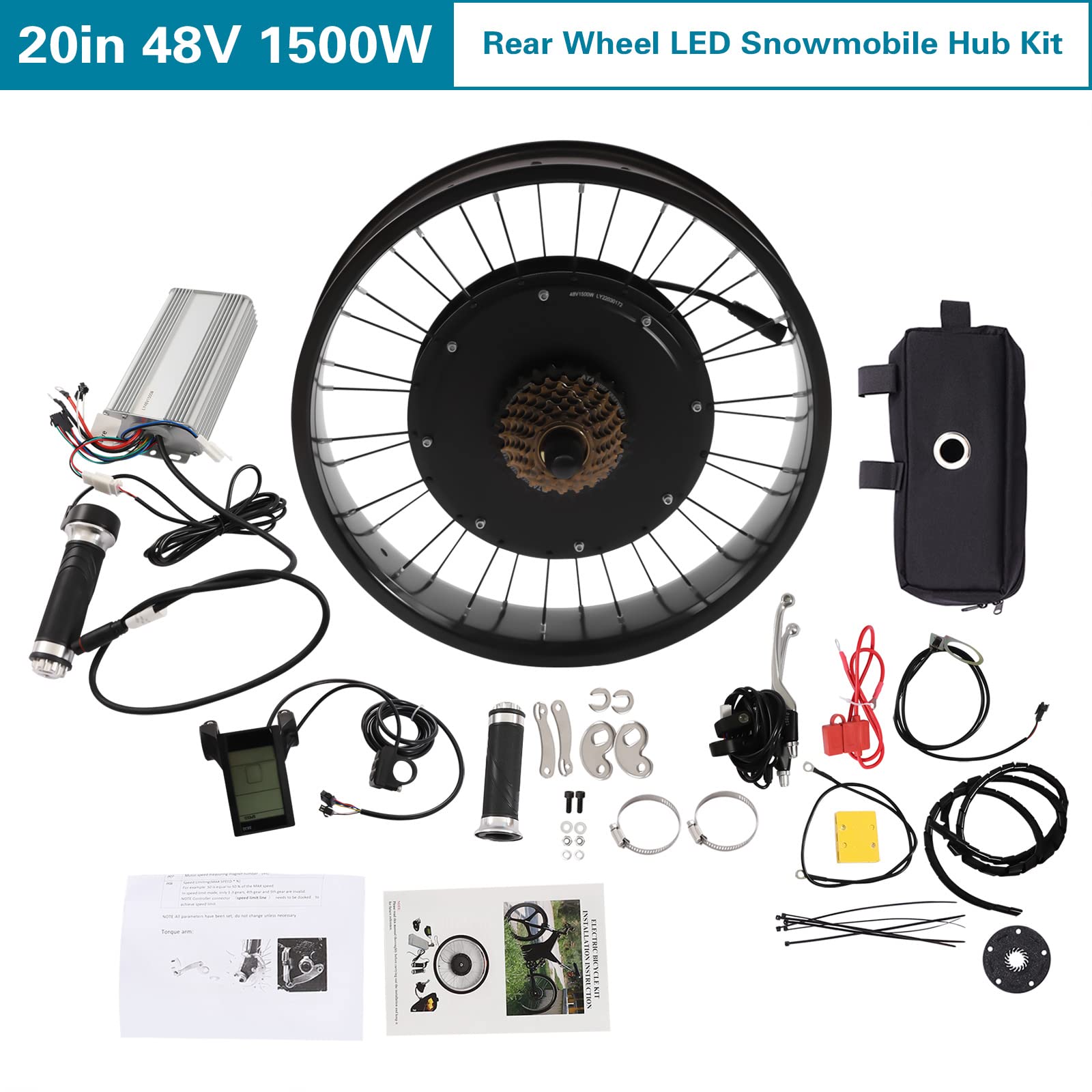 20 Zoll E-Bike Umbausatz 48V 1500 Watt Rear Hinterrad(außer Batterie)