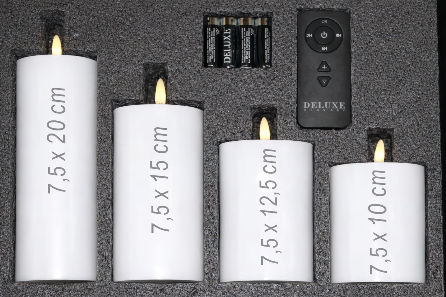 ReWu Deluxe Homeart LED Kerzen Set, Weiß | Echtwachs