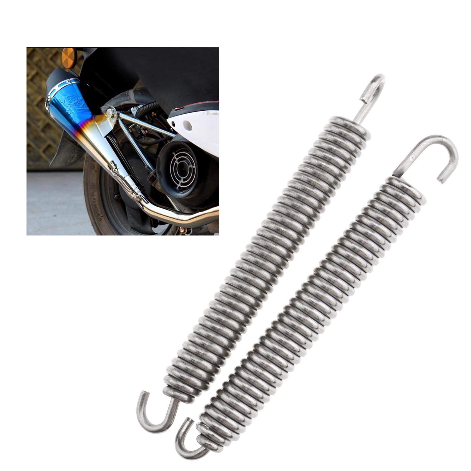 4X Remplacement Ressorts d'échappement en Acier Inoxydable pour Motos 80mm pour Tuyau d'expansion de Silencieux Collecteur de Chambre