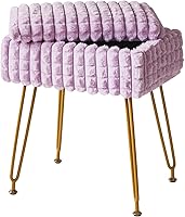 Vista 17 de IBUYKE Taburete rectangular otomano, taburete de tocador de maquillaje, mesa auxiliar de tocador, asiento de terciopelo para tocador, reposapiés