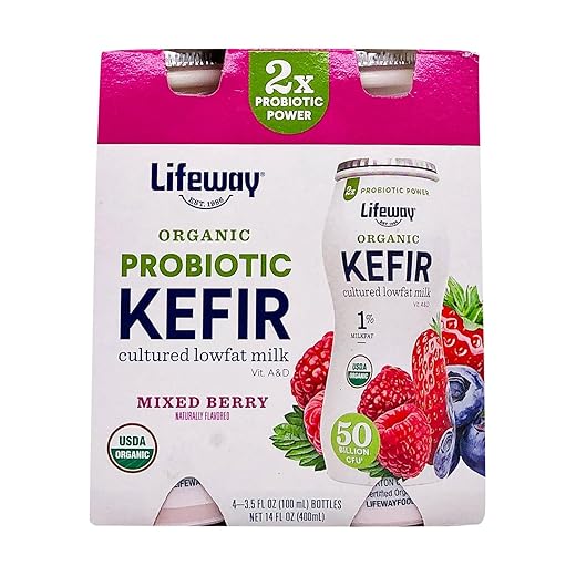 Lifeway Organic Low-Fat Mixed Berry Kefir 4-Pack