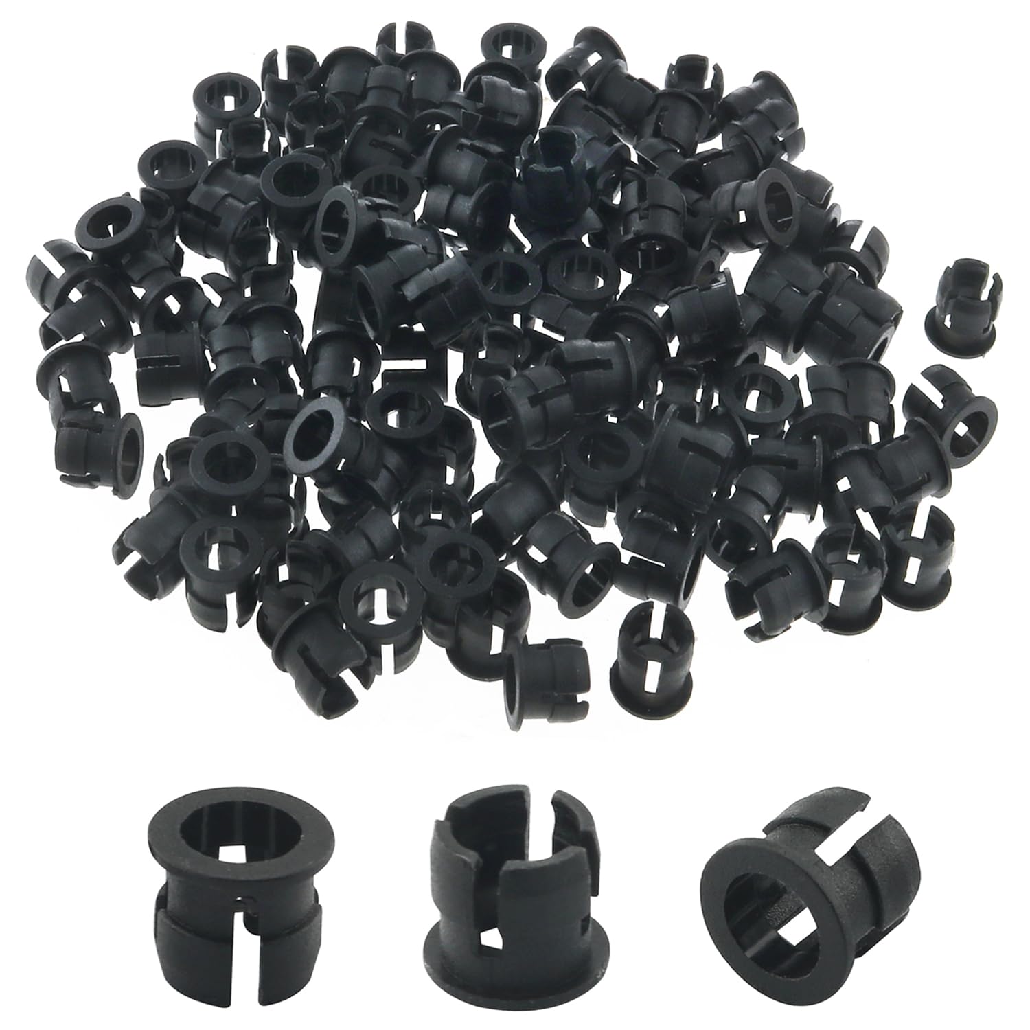 ZZLZX 200PCS Flat Panel Light Holder LED Light Mounting Base Emitting Diode Bracket Black Transparent Plastic Sleeve 5mm for Indicator Lights Experimental Projects