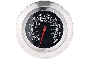 3" Charcoal Grill Thermometer with 1000F Gauge