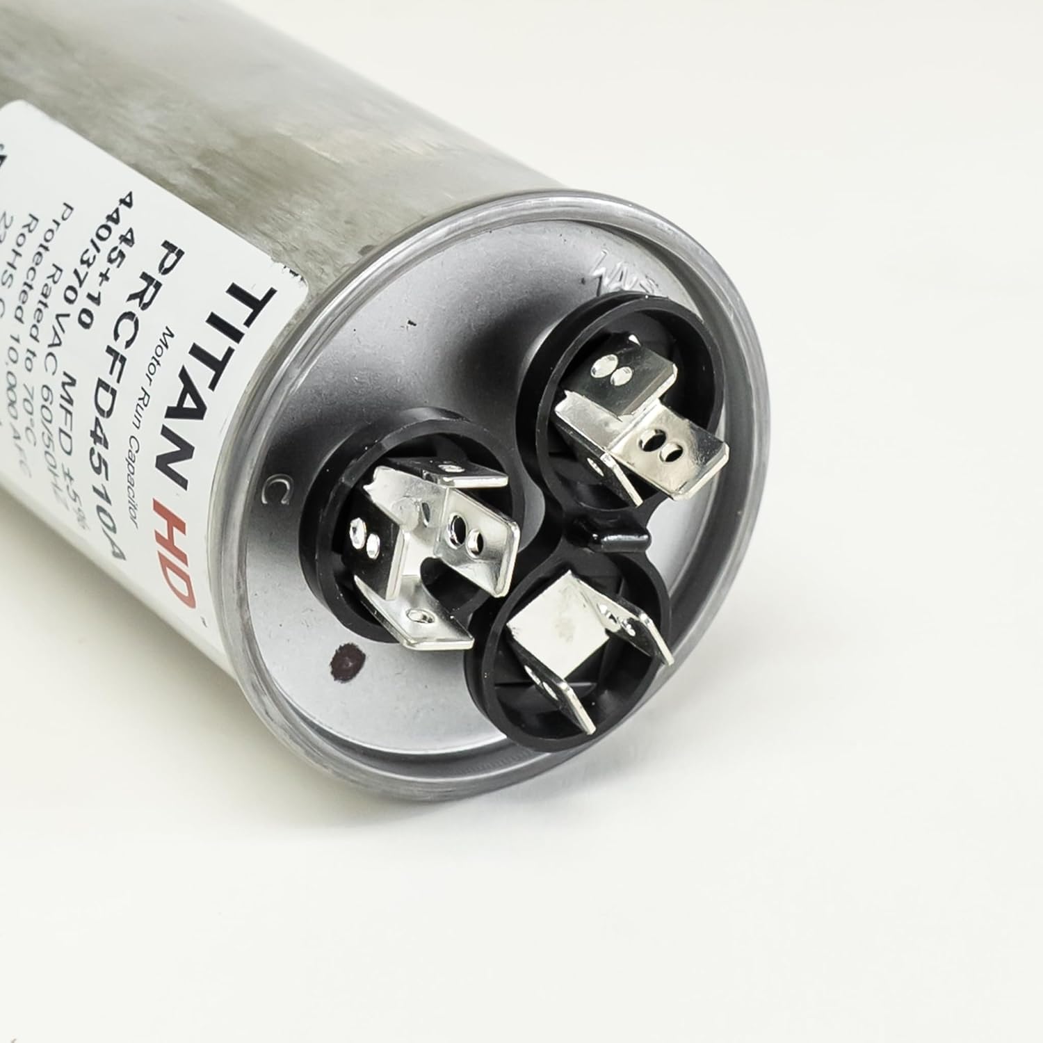 Titan HD Round Run Capacitor 45 + 10 MFD 370/440 VAC PRCFD4510A Made in USA