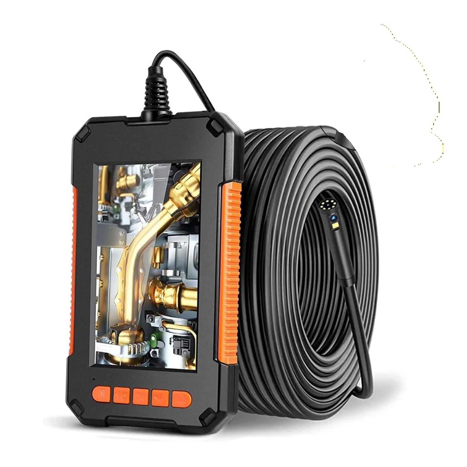P40 Single Dual Lens Industrial Endoscope 4.3 "IPS 1080P Pipe Inspection Camera for Car Repair Support Photo Snap Video Record(5m,P40 8mm Dual lens)