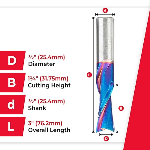 Miniatura 37 de Amana Tool Spektra Extreme Tool Life - Broca de carburo sólido para enrutador de inmersión en espiral, 46416-K, 1/4 de diámetro x 1-1/8 CH x vástago