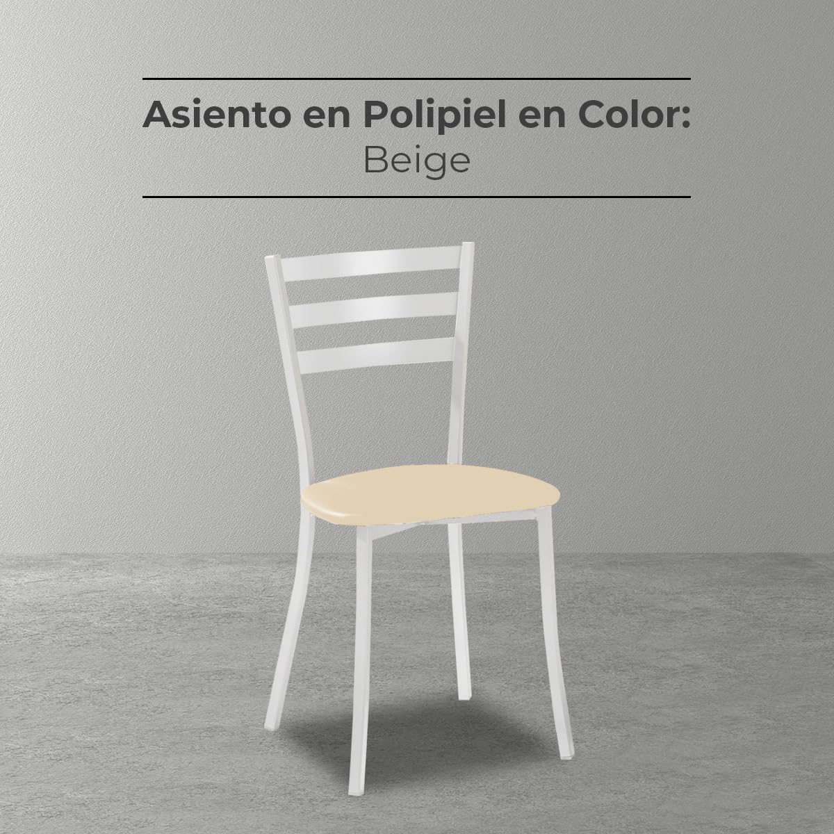 ASTIMESA SCMBLBG Due sedie da cucina, metallo, beige, altezza della seduta 45 cm