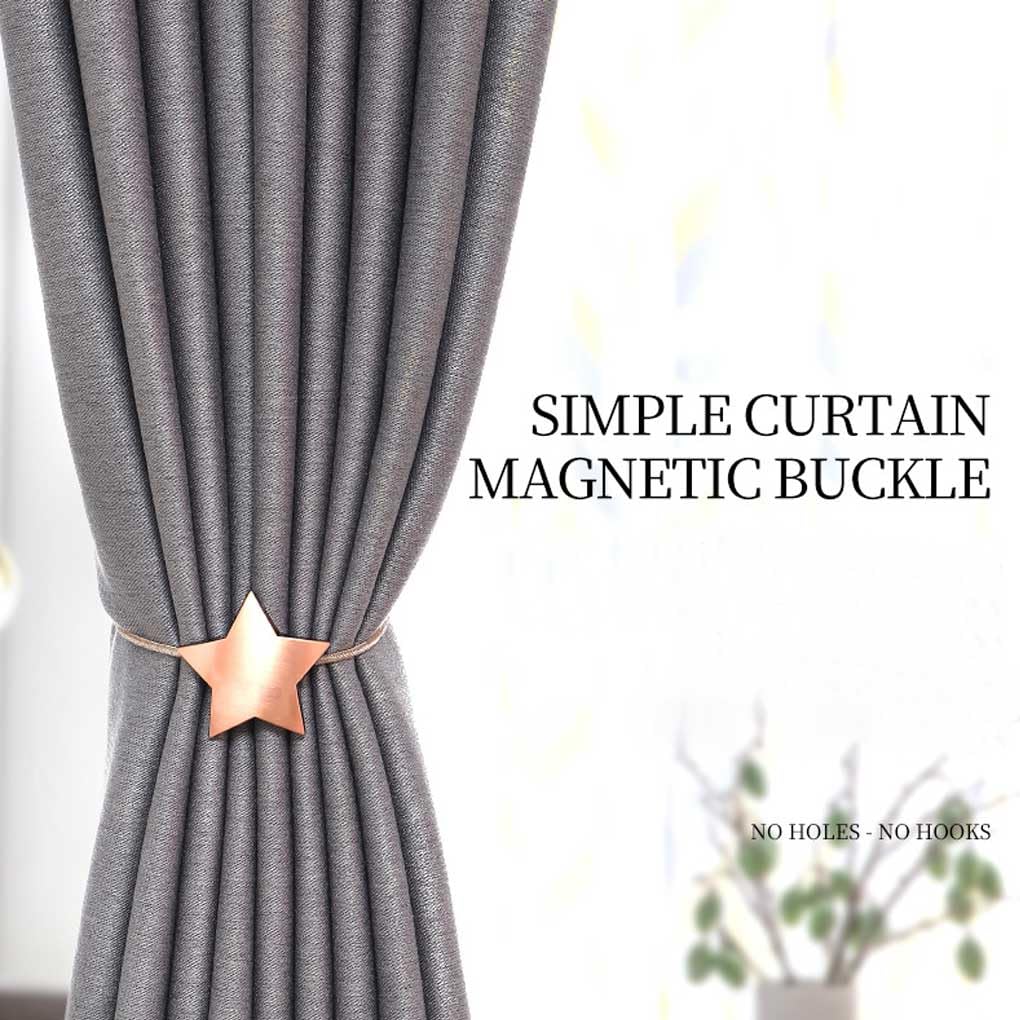 Lot de 10 embrasses de rideaux en métal pour salon, chambre à coucher, clip de fixation à clipser, style 2 étoiles