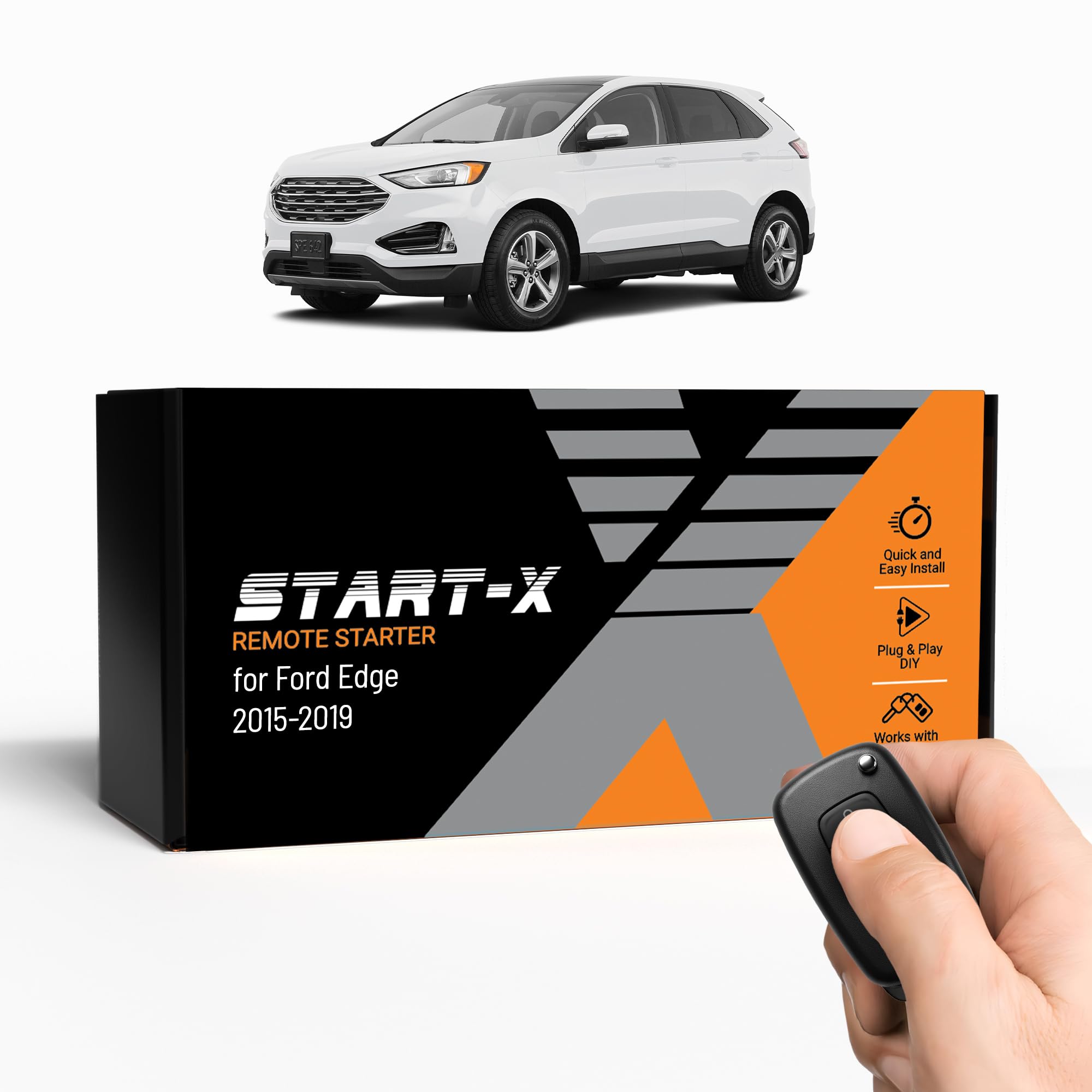 Start-X Remote Starter Kit for Ford Edge (2015, 2016, 2017, 2018, 2019) Vehicles | Push-to-Start & Key Ignition | Plug & Play Install | Press Lock-Unlock-Lock to Remote Start | Zero Wire Splicing