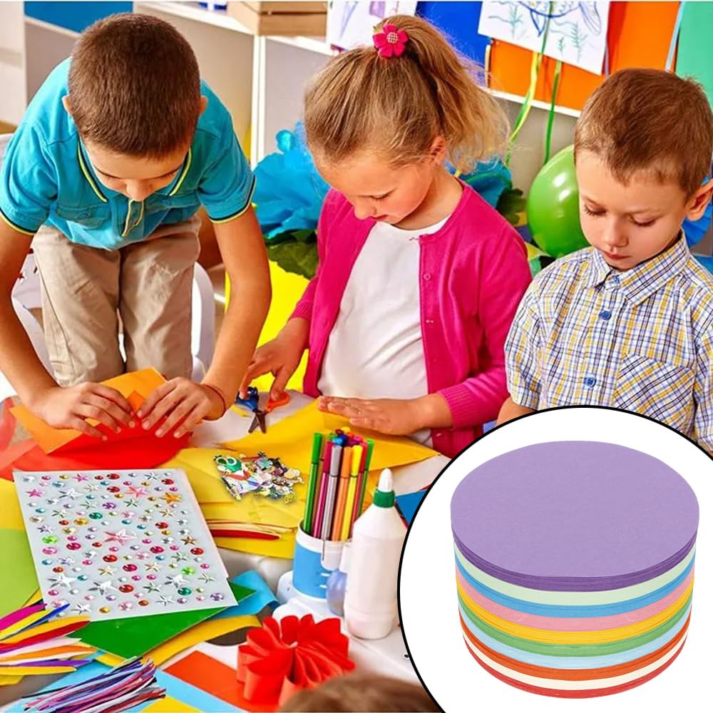 Carta da presentazione rotonda 10 cm 10 colori set 500 fogli origami