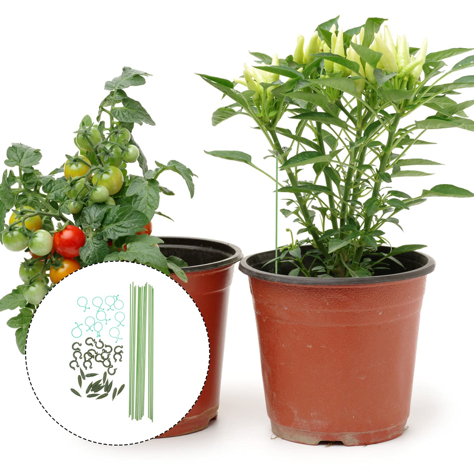 TOYANDONA 3 Sätze Pflanzenstütze Stäbe Klammern Verstellbare Rankhilfe für Topfpflanzen für Garten und Balkon zur Unterstützung von Kletterpflanzen und Blüten