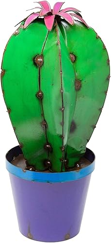 Cactus en maceta con flor - Arte de jardín alto, multicolor disponible en Yaxa Venezuela