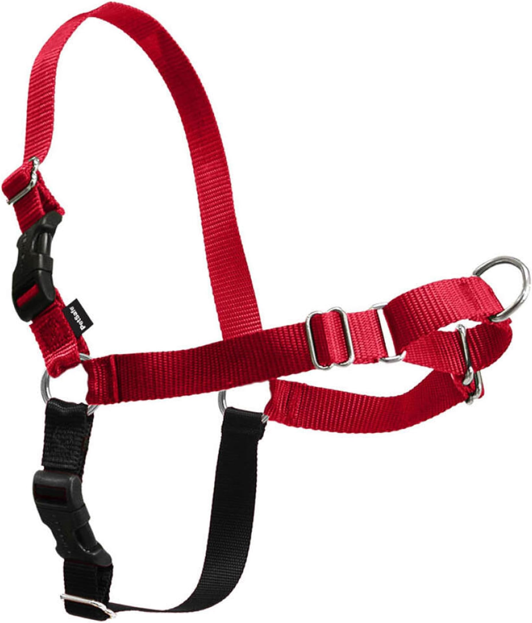 Easy Walk Harness for Dogs - Pull-Free Walks - Patented Martingale Loop Design - Front Chest Leash Attachment - Comfort Straps - Breathable Harness Design - Medium, Red/Black