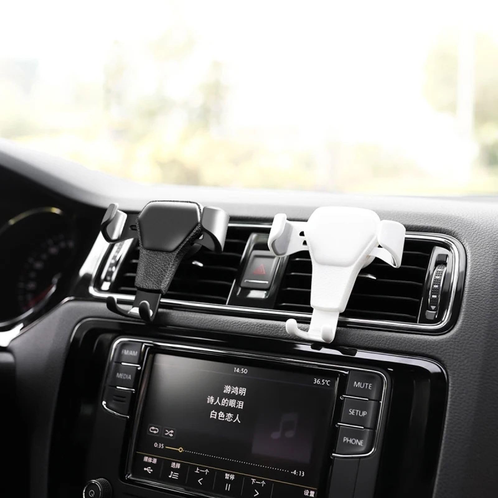Gravity Car Holder Air Vent Clip Mount Mobile Cell Stand Smartphone, Adatto per iPhone Huawei Xiaomi Samsung