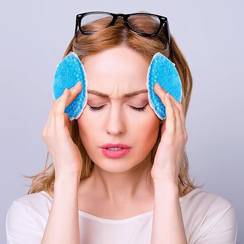 Miniatura 6 de TrelaCo 60 paquetes de hielo de gel redondos pequeños, reutilizables, compresas frías y calientes para aliviar el dolor, lesiones, muelas del