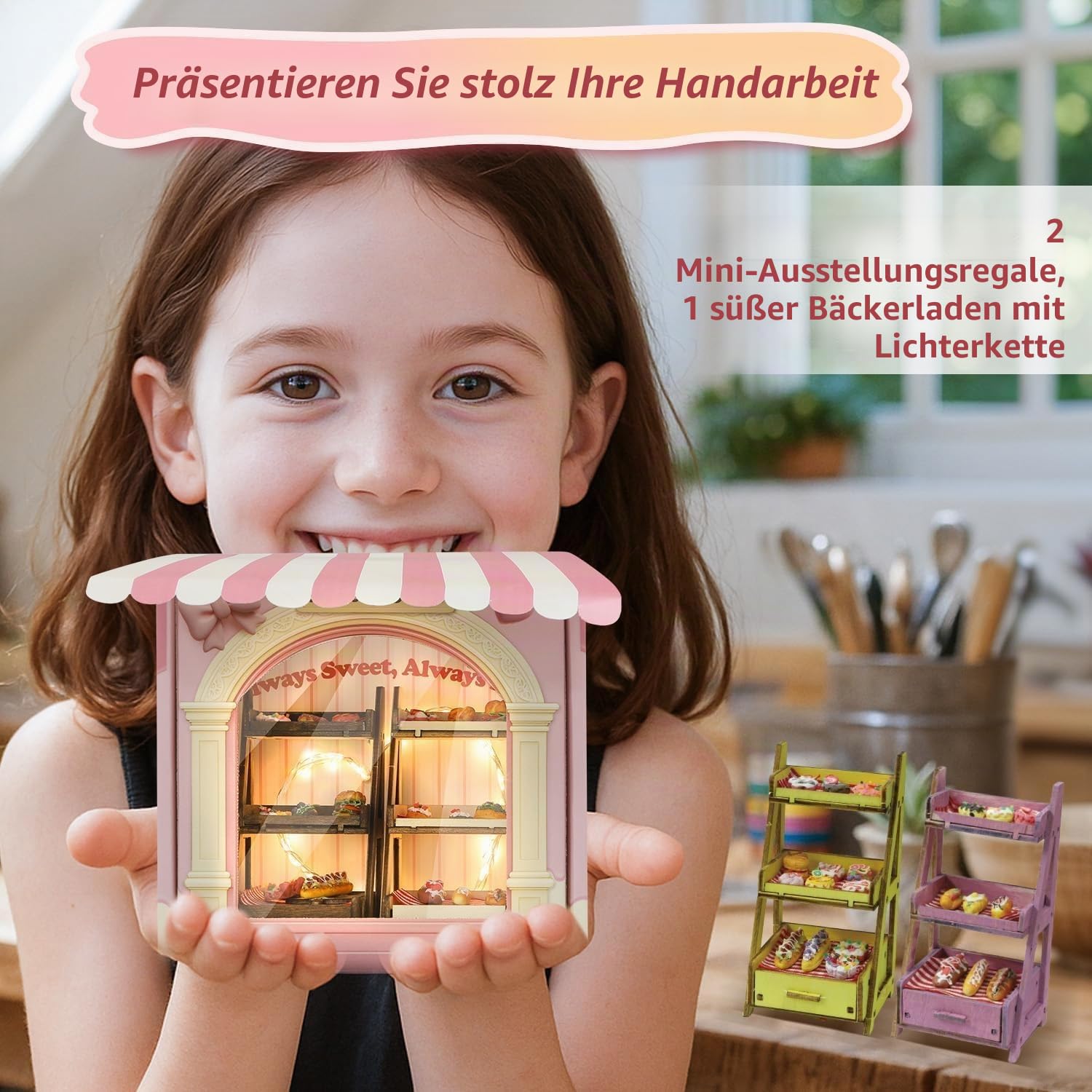 iLAND Basteln Mit Kindern Modelliermasse Lufttrocknend Bastelset Mädchen 7 Jahre Clay Bäckerei DIY Set Basteln Geschenke Für 12 Jährige Mädchen Lustige Geburtstagsgeschenke Spielzeug Kreativ