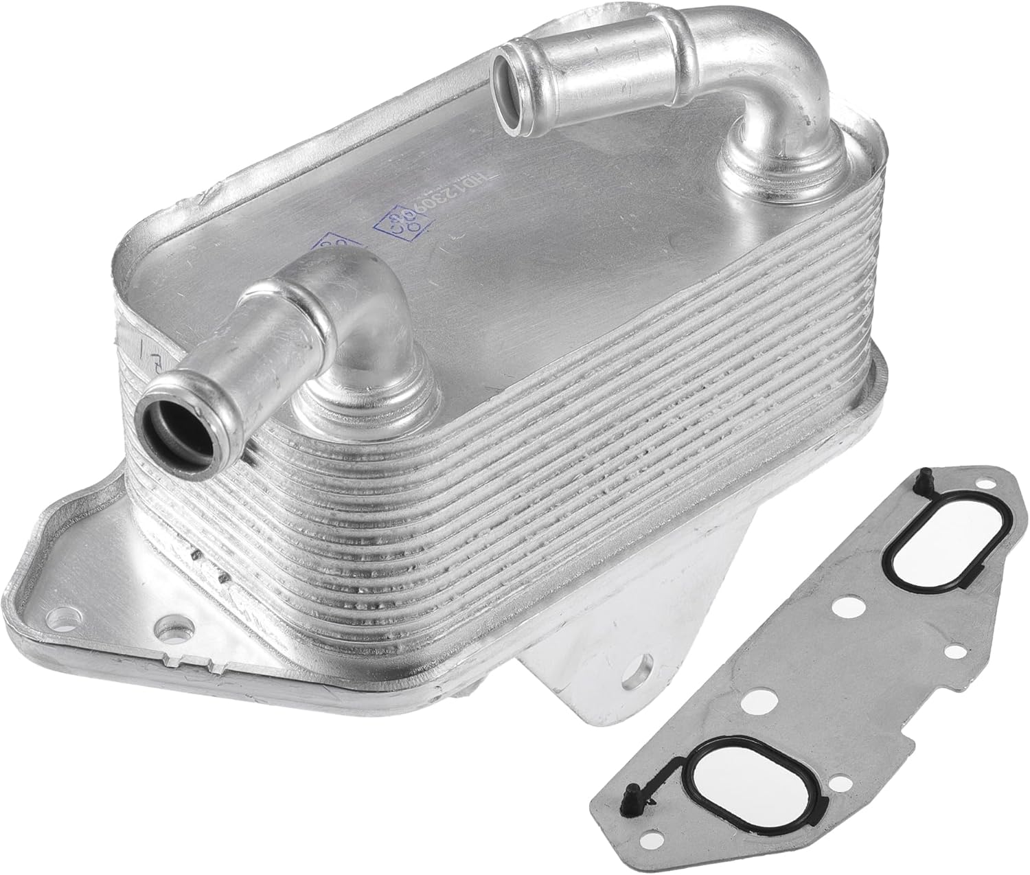 Engine Oil Cooler Kit Compatible for Volkswagen Touareg 2011-2015, Durable Aluminum Alloy Silver Tone Transmission Oil Cooler with Gasket