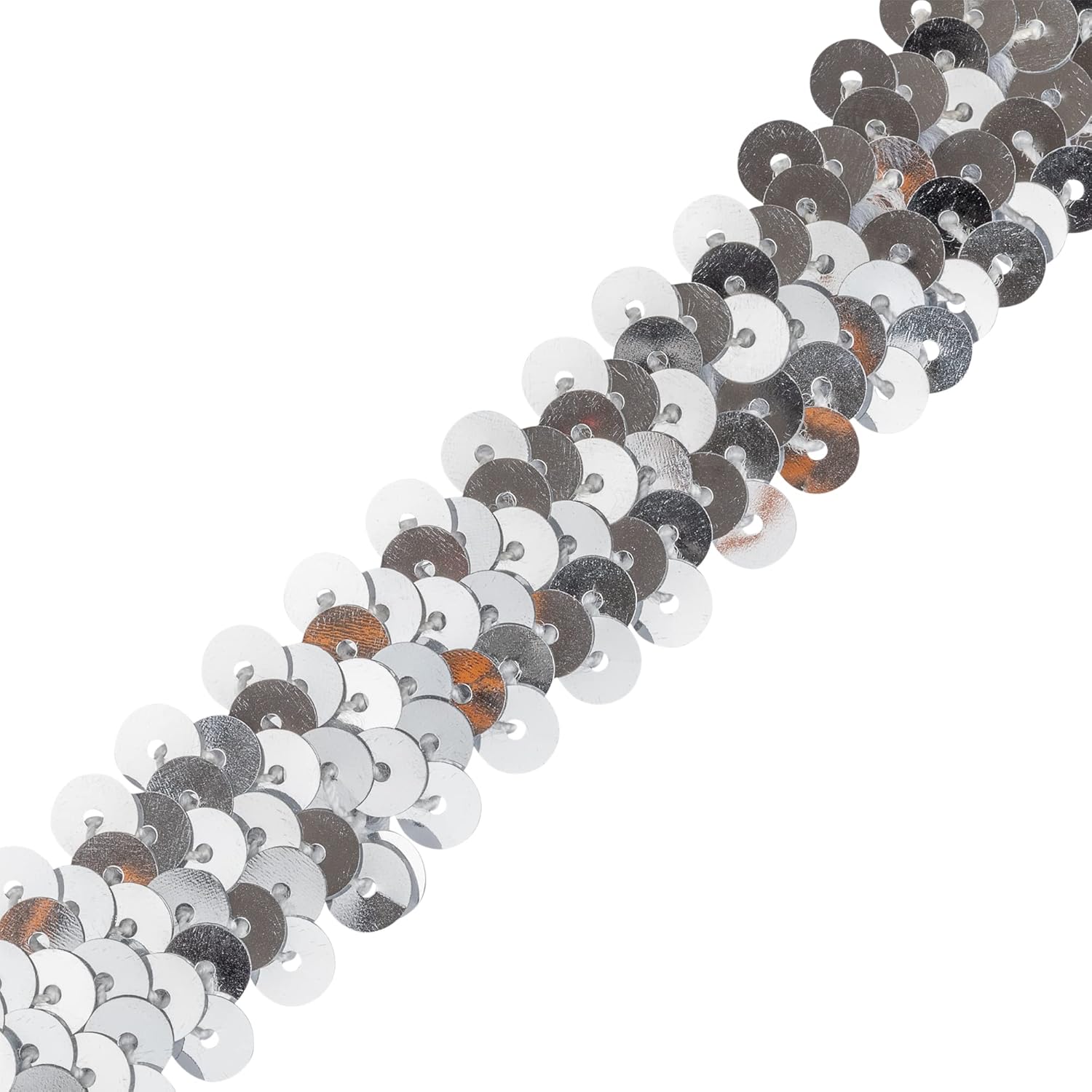 Stretch Sequin Trim Elastic 2 Row Sequin Ribbon for Crafting, Sewing