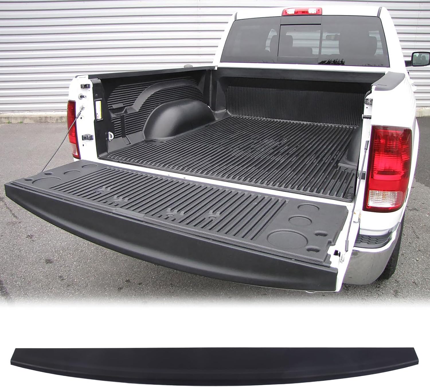 FREEMOTOR802 Tailgate Top Protector, Compatible with 2009-2023 Dodge Ram 1500 2500 3500 1500 Classic, PP Pickup Truck Tailgate Molding Upper Spoiler Cap Cover Guard Replacement (Matte Black)