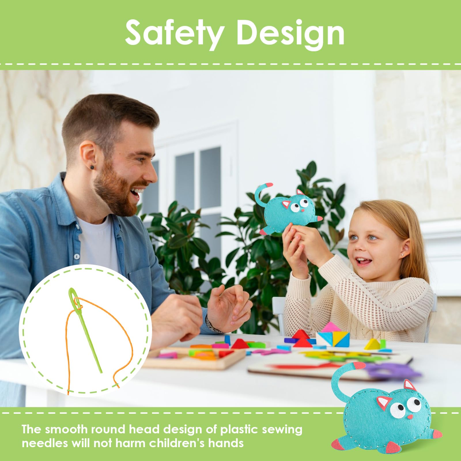 LTMMC First Sewing Kit for Kids 6pcs Cute Animal Felt Sewing Kit, Childrens Sewing Kits for Beginners DIY Sewing Craft Kits for Kids - Image 3