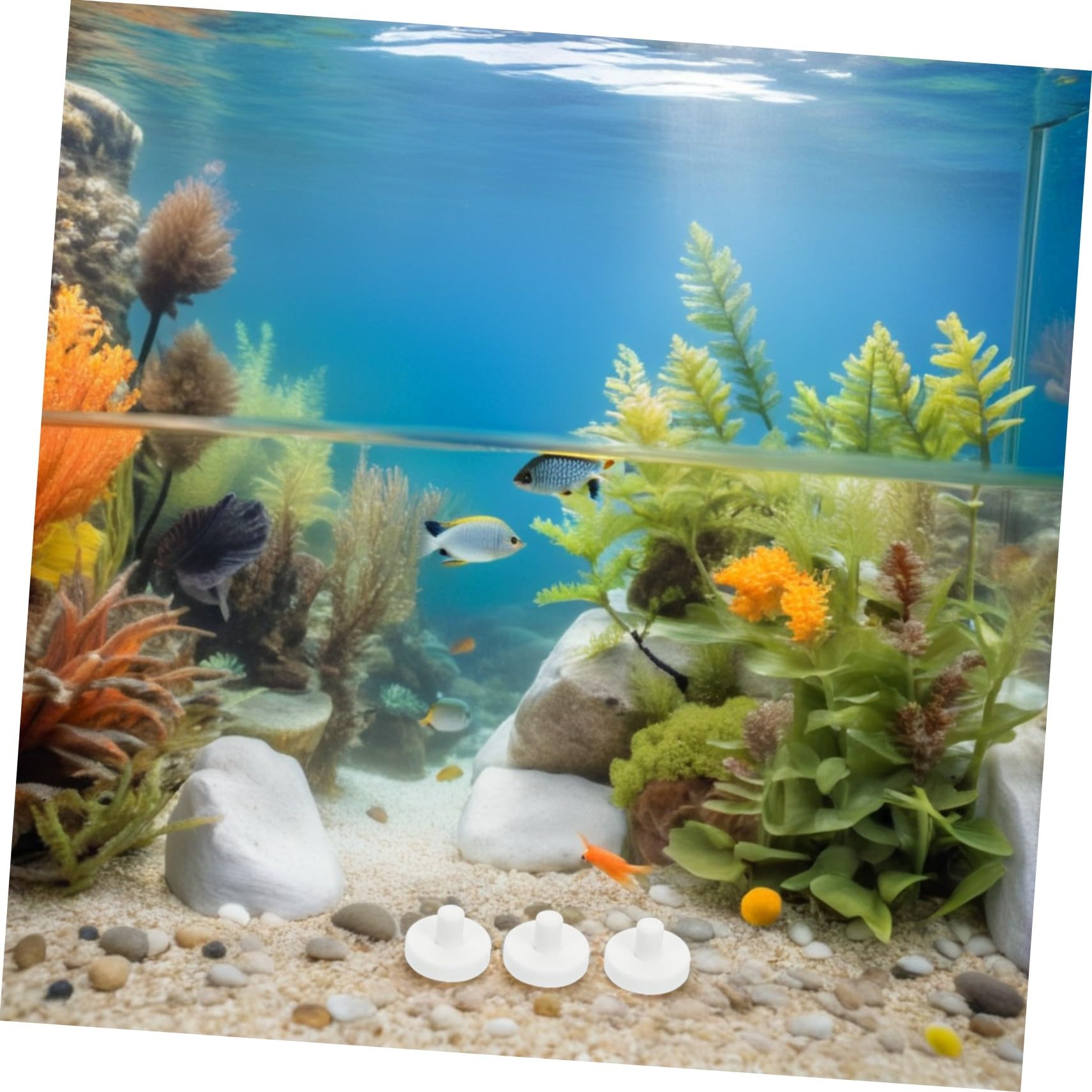 WOONEKY 60 Stück Teiliges Keramik Korallenbasis Korallenhalter Korallenbrutständer Salzwasserbeständig für Aquarium Fischbecken Zubehör