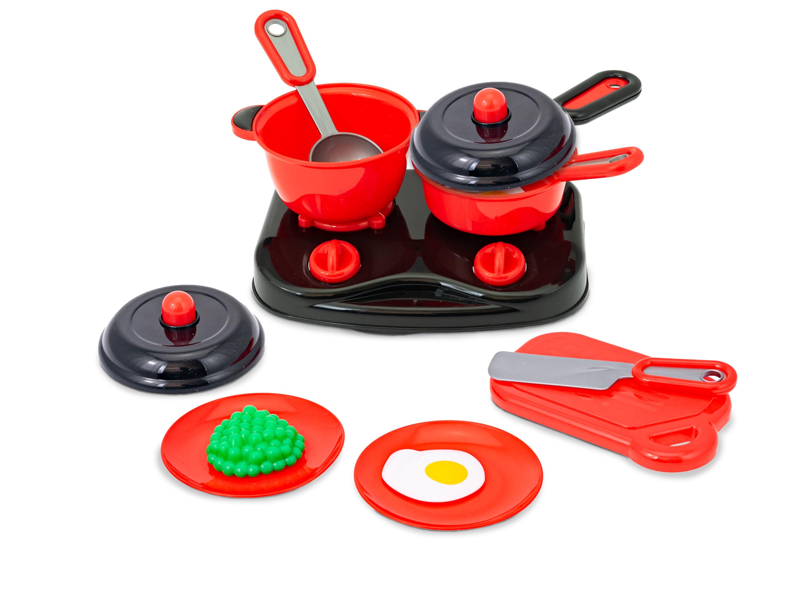 Set De Casseroles Jouet Pour Enfants Avec Cuisinière 2 Feux - Ustensiles Et Aliments Inclus - Teorema - 12