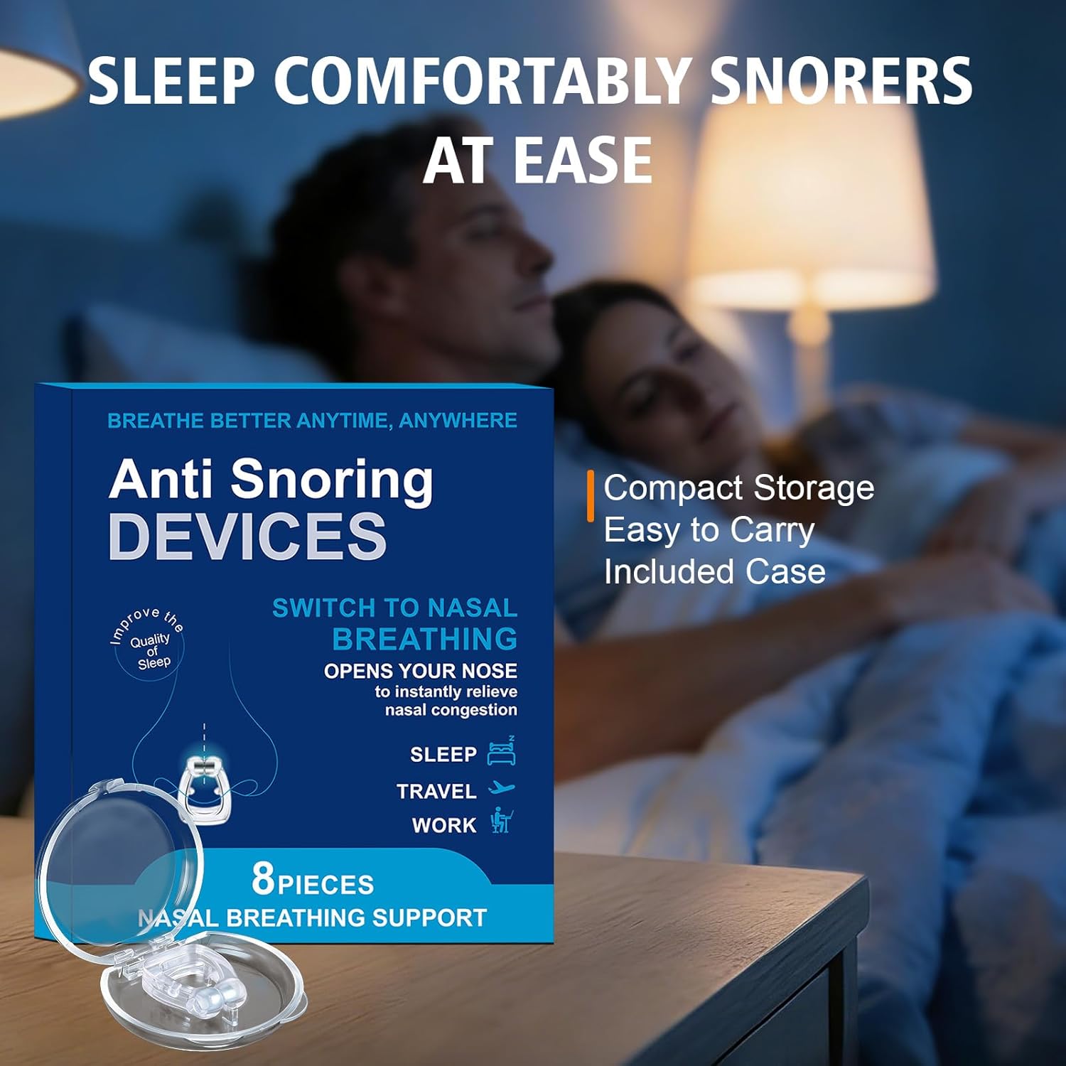 Anti Snoring Devices, Silicone Magnetic Anti Snoring Nose Clip, Nasal Strip for Snoring with Adjustable Magnet, Magnetic Nasal Strip, Stop Snoring for Men and Women, 8PCS - Image 5